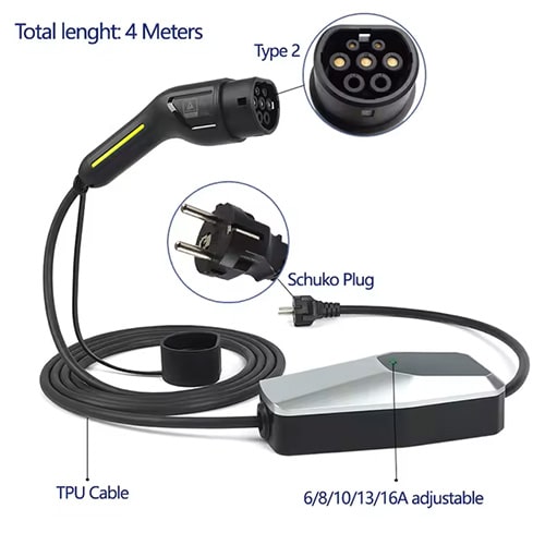 3-EVMOTIONS Zeta EVSE Type2 (max. 16A) Elektroauto Ladekabel